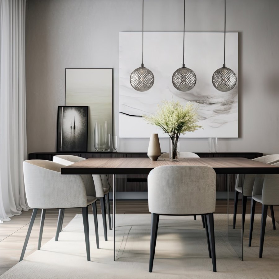 TK Elena loftlampe, m. 3 skrme - grafit glas og sort metal