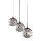 TK Elena loftlampe, m. 3 skrme - grafit glas og sort metal