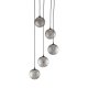   TK  TK Elena loftlampe, m. 5 skrme - grafit glas og sort metal