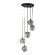   TK  TK Elena loftlampe, m. 5 skrme - grafit glas og sort metal