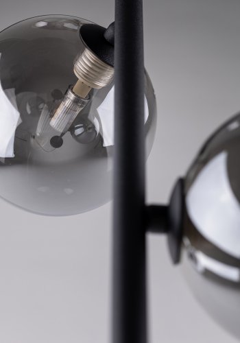 TK Estera loftlampe, m. 3 skrme - glas og sort metal