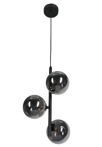 TK Estera loftlampe, m. 3 skrme - glas og sort metal