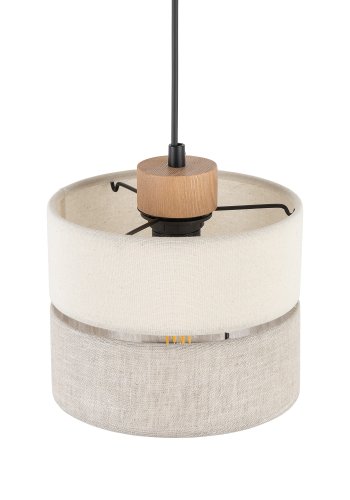 TK Eco loftlampe 200, rund - natur stof og natur fyrretr