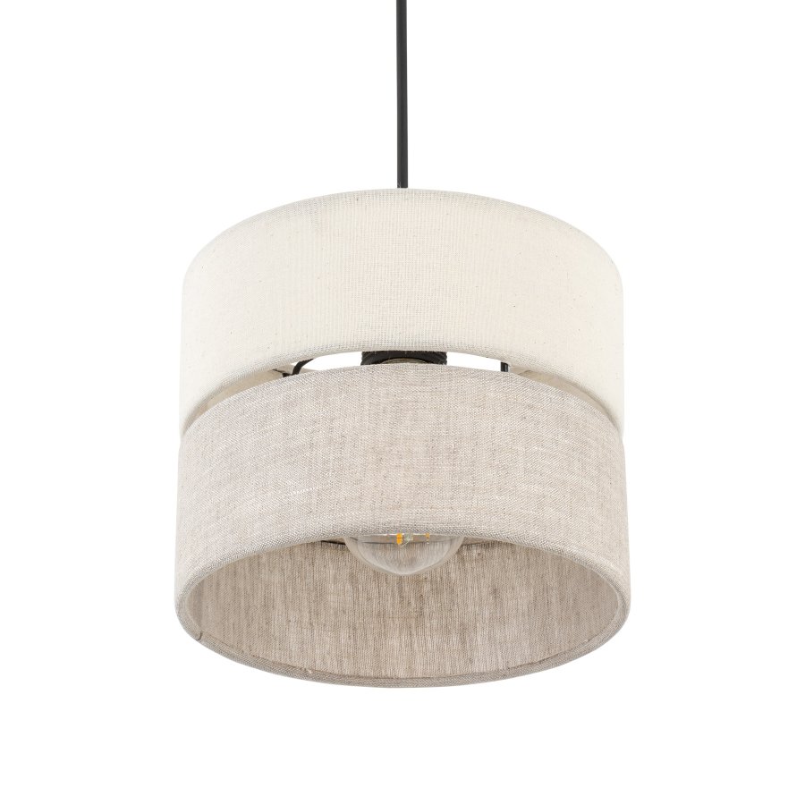 TK Eco loftlampe 200, rund - natur stof og natur fyrretr