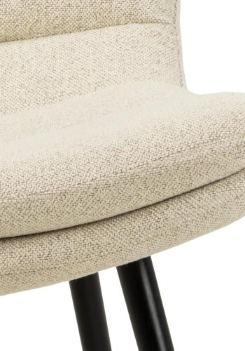 ACT NORDIC Grafton lnestol - creme stof og sort gummitr