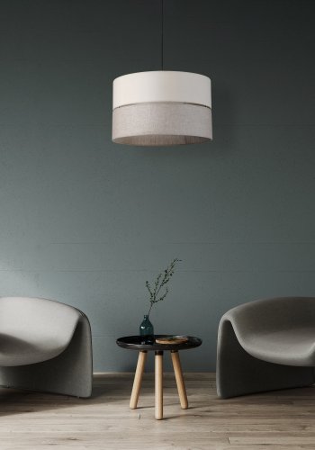 TK Eco loftlampe 380, rund - natur stof og natur fyrretr