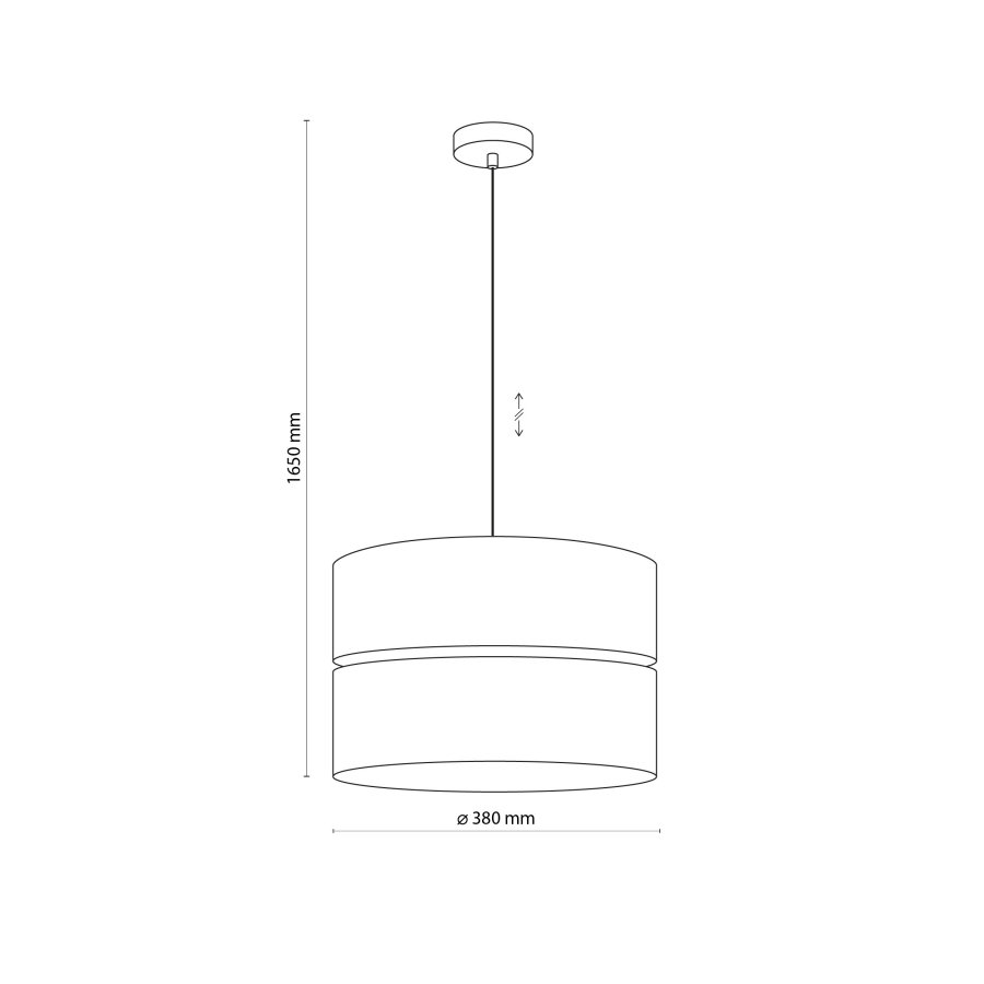 TK Eco loftlampe 380, rund - natur stof og natur fyrretr
