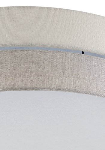 TK Eco loftlampe, rund - natur stof og hvid metal