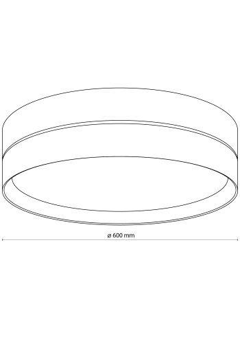 TK Eco loftlampe, rund - natur stof og hvid metal