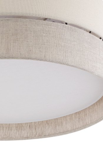 TK Eco loftlampe 450, rund - natur stof og hvid metal