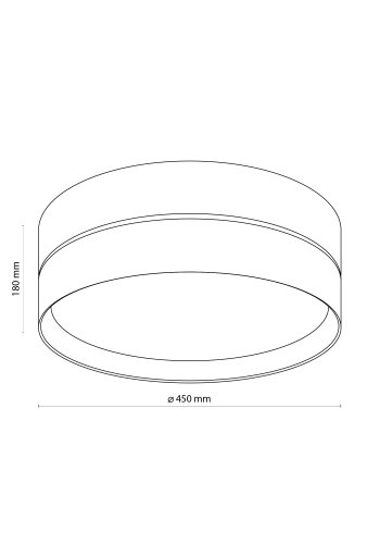 TK Eco loftlampe 450, rund - natur stof og hvid metal