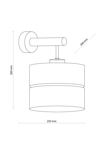 TK Eco vglampe, rund - natur stof, fyrretr og sort metal