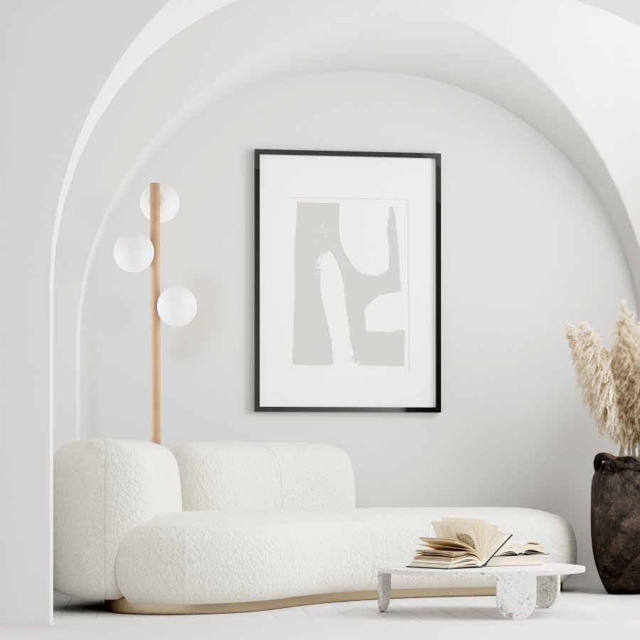 TK Ester gulvlampe, m. 3 skrme - hvid glas og natur fyrretr