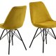 ACT NORDIC Eris spisebordsstol - gul stof og sort metal