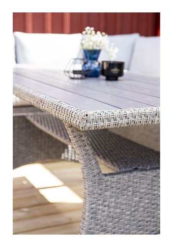 VENTURE DESIGN Leeds parasol 3m - gr aluminium og hvid polyester 