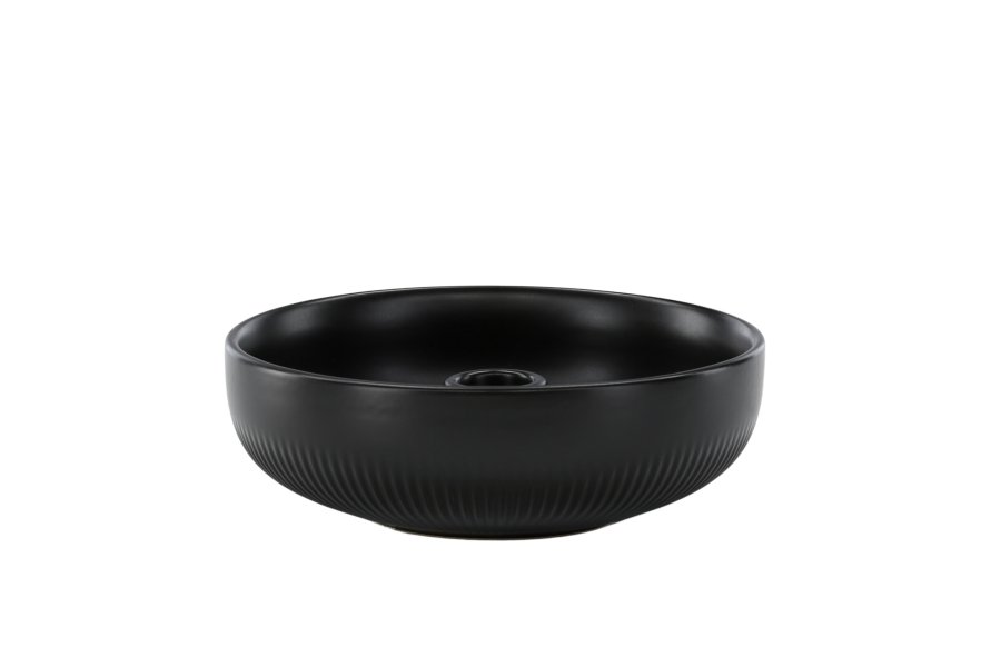 VENTURE DESIGN Posh lysestage, rund - mat sort stentj (B18x6)