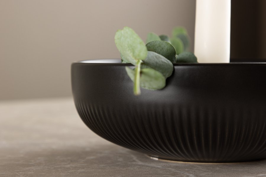 VENTURE DESIGN Posh lysestage, rund - mat sort stentj (B18x6)