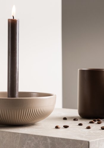 VENTURE DESIGN Posh lysestage, rund - beige stentj (B18x6)