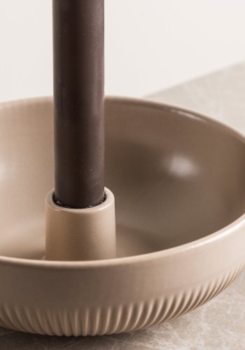 VENTURE DESIGN Posh lysestage, rund - beige stentj (B18x6)