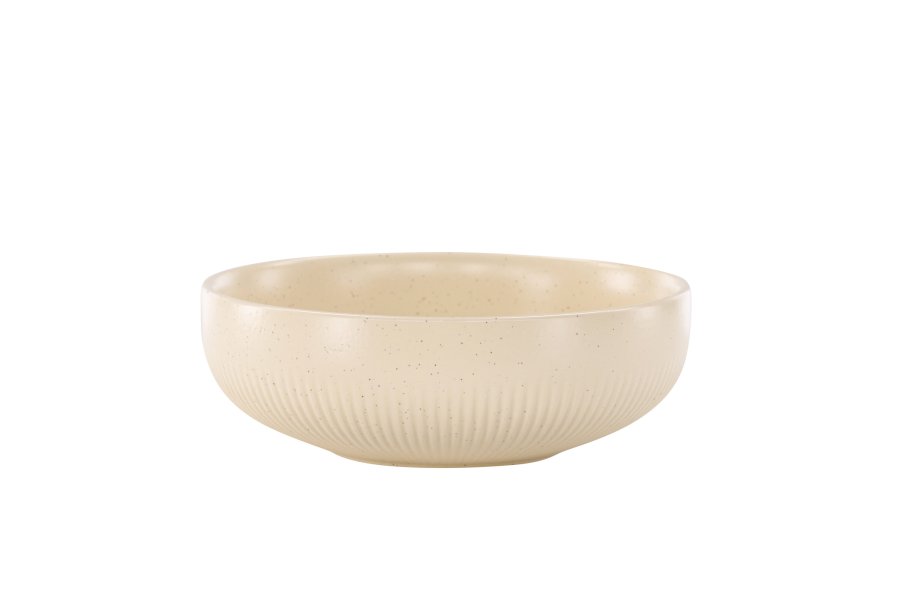 VENTURE DESIGN Posh lysestage, rund - beige/sorte prikker stentj (B18x6)