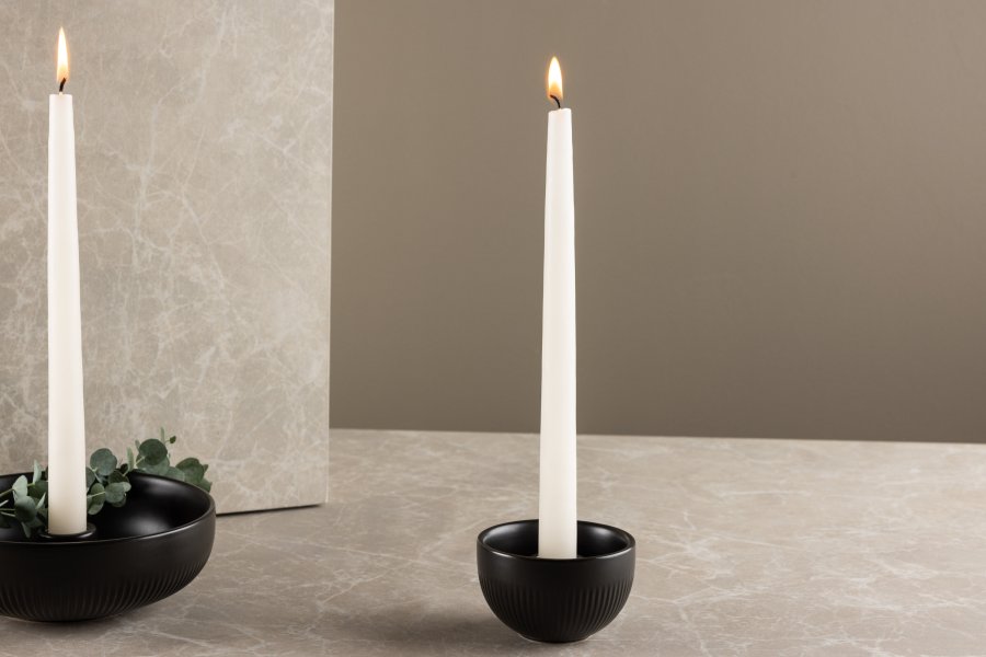 VENTURE DESIGN Posh lysestage, rund - mat sort stentj (B9xH6)