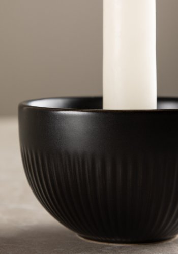 VENTURE DESIGN Posh lysestage, rund - mat sort stentj (B9xH6)