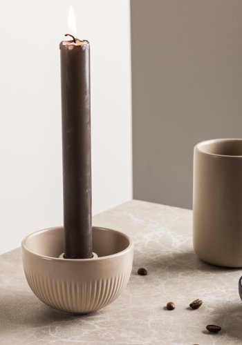 VENTURE DESIGN Posh lysestage, rund - beige stentj (B9xH6)