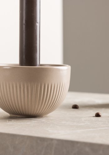 VENTURE DESIGN Posh lysestage, rund - beige stentj (B9xH6)