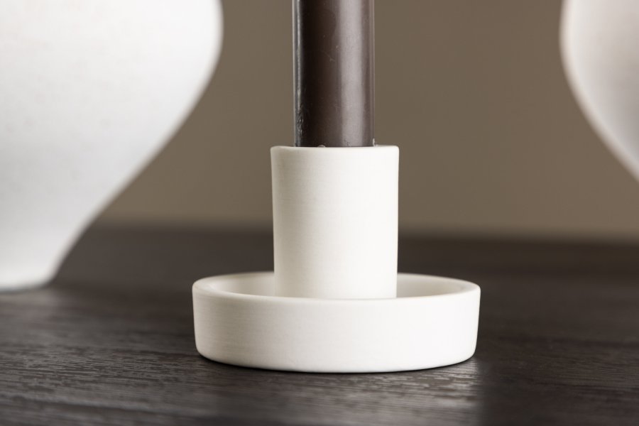 VENTURE DESIGN Ceco lysestage, rund - hvid Colour Clay (B11xH6)