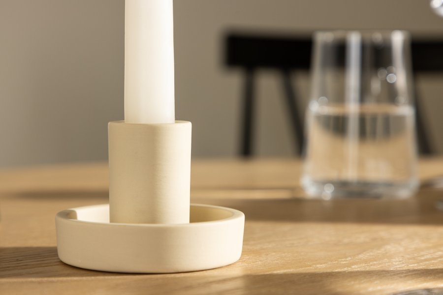 VENTURE DESIGN Ceco lysestage, rund - beige Colour Clay (B11xH6)