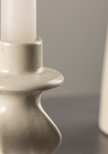 VENTURE DESIGN Glory lysestage - beige/prikker stentj (D6xH12)