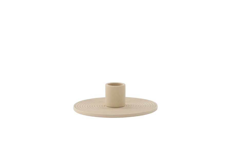 VENTURE DESIGN Dian lysestage, rund - beige Colour Clay (B12xH4)