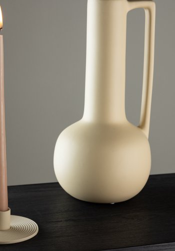 VENTURE DESIGN Dian lysestage, rund - beige Colour Clay (B12xH4)