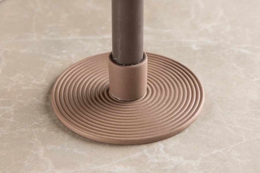 VENTURE DESIGN Dian lysestage, rund - brun Colour Clay (B12xH4)