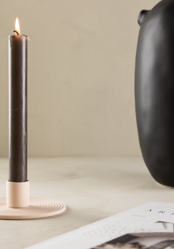 VENTURE DESIGN Dian lysestage, rund - lyserd Colour Clay (B12xH4)