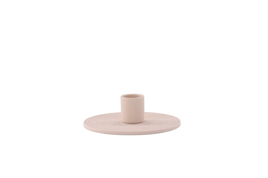 VENTURE DESIGN Dian lysestage, rund - lyserd Colour Clay (B12xH4)