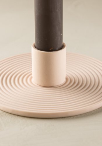 VENTURE DESIGN Dian lysestage, rund - lyserd Colour Clay (B12xH4)