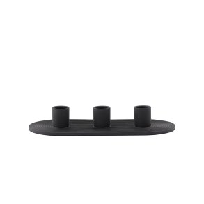 VENTURE DESIGN Dian lysestage, oval - sort farve ler (4x24x10,5)