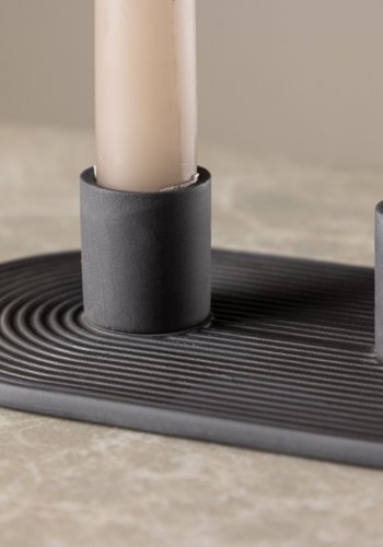 VENTURE DESIGN Dian lysestage, oval - sort farve ler (4x24x10,5)