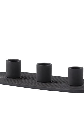 VENTURE DESIGN Dian lysestage, oval - sort farve ler (4x24x10,5)