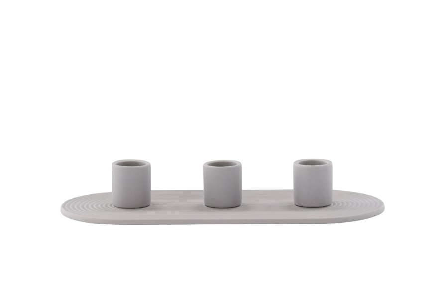 VENTURE DESIGN Dian lysestage, oval - gr farve ler (4x24x10,5)