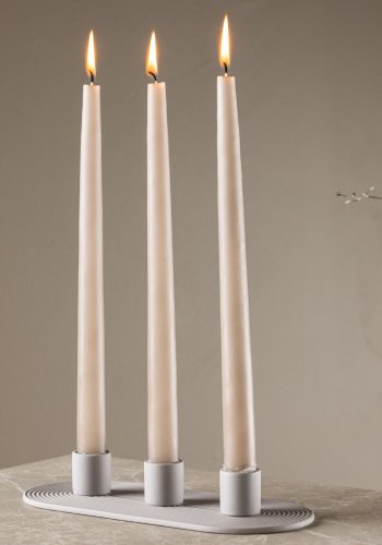 VENTURE DESIGN Dian lysestage, oval - gr farve ler (4x24x10,5)