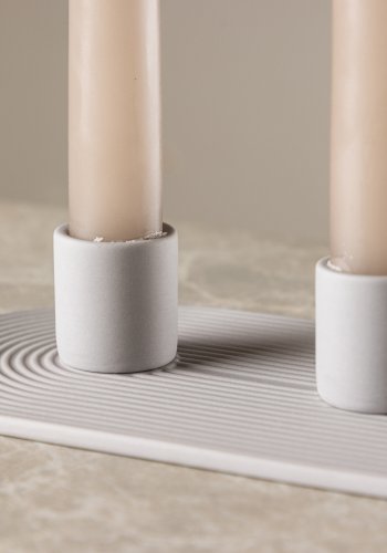 VENTURE DESIGN Dian lysestage, oval - gr farve ler (4x24x10,5)