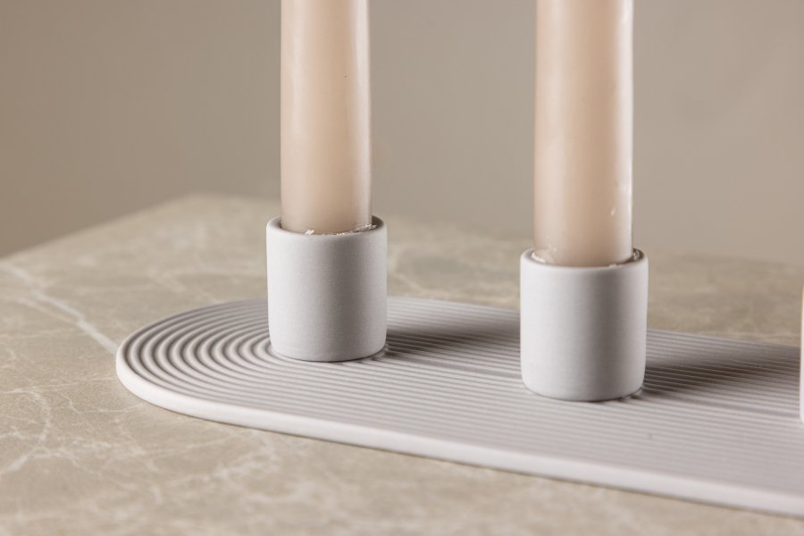 VENTURE DESIGN Dian lysestage, oval - gr farve ler (4x24x10,5)