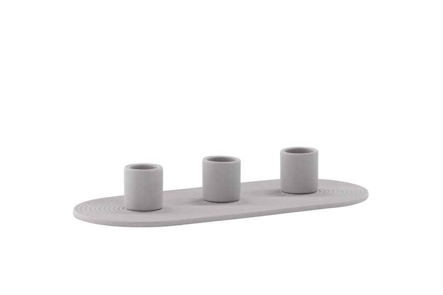 VENTURE DESIGN Dian lysestage, oval - gr farve ler (4x24x10,5)