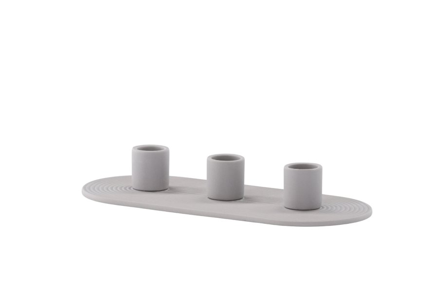 VENTURE DESIGN Dian lysestage, oval - gr farve ler (4x24x10,5)