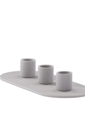 VENTURE DESIGN Dian lysestage, oval - gr farve ler (4x24x10,5)