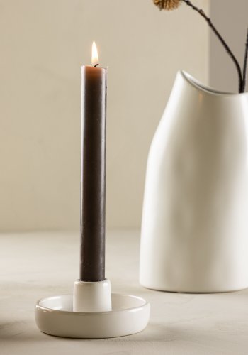 VENTURE DESIGN Otis lysestage, rund - hvid stentj (11xH5)