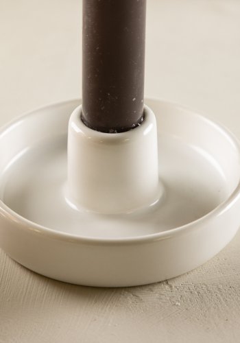 VENTURE DESIGN Otis lysestage, rund - hvid stentj (11xH5)