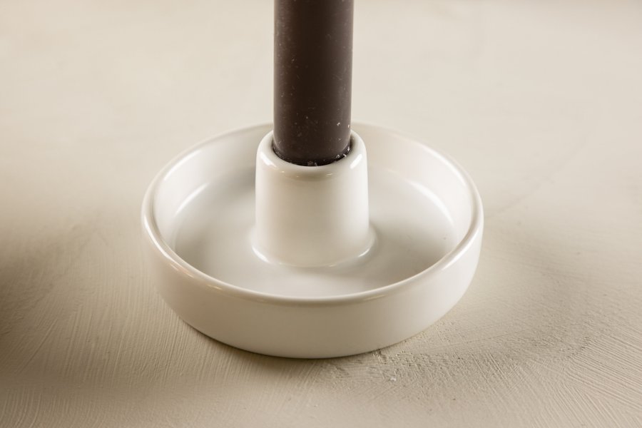 VENTURE DESIGN Otis lysestage, rund - hvid stentj (11xH5)